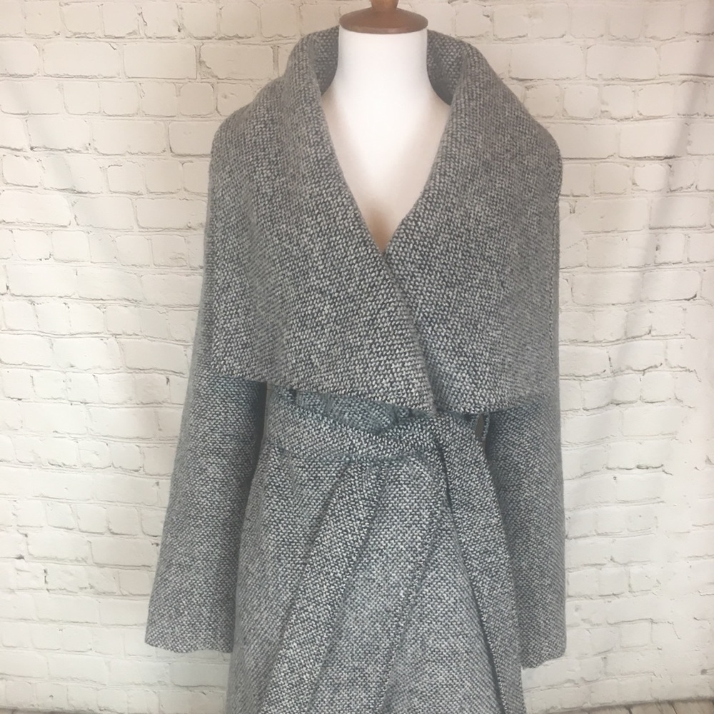 Steve Madden Chic Tweed Wool Wrap Coat